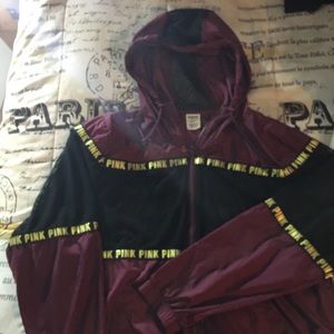 Pink windbreaker jacket